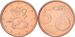 World Coins - Finland, 5 Centimes, 2001, Vantaa, Copper Plated Steel, , KM:100