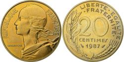 World Coins - France, 20 Centimes, Marianne, 1987, Paris, Aluminum-Bronze,