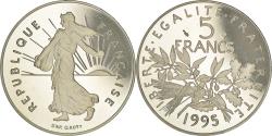 World Coins - Coin, France, Semeuse, 5 Francs, 1995, Paris, Proof / BE, , Nickel Clad