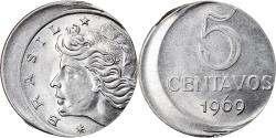 World Coins - Coin, Brazil, 5 Centavos, 1969, error off center strike, , Stainless