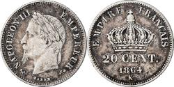World Coins - Coin, France, Napoleon III, Napoléon III, 20 Centimes, 1864, Bordeaux