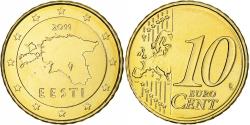 World Coins - Estonia, 10 Euro Cent, 2011, Vantaa, BU, , Nordic gold, KM:64