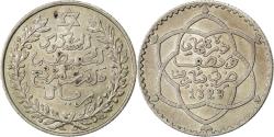 World Coins - Coin, Morocco, 'Abd al-Hafiz, 1/4 Rial, 2-1/2 Dirhams, 1911, bi-Bariz, Paris