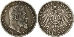 World Coins - Coin, German States, WURTTEMBERG, Wilhelm II, 3 Mark, 1909, Freudenstadt