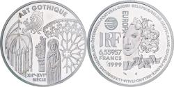 World Coins - France, 6.55957 Francs, Europa - L'art gothique, 1999, Paris, Silver,