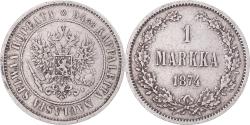 World Coins - Coin, Finland, Alexander II, Markka, 1874, Helsinki, , Silver, KM:3.2