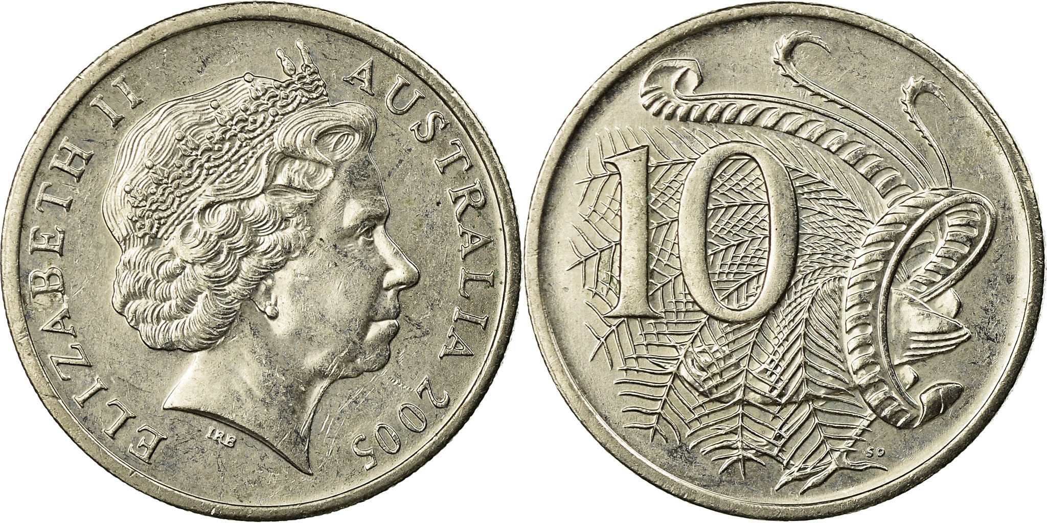 Coin, Australia, Elizabeth II, 10 Cents, 2005, , Copper-nickel, KM:402