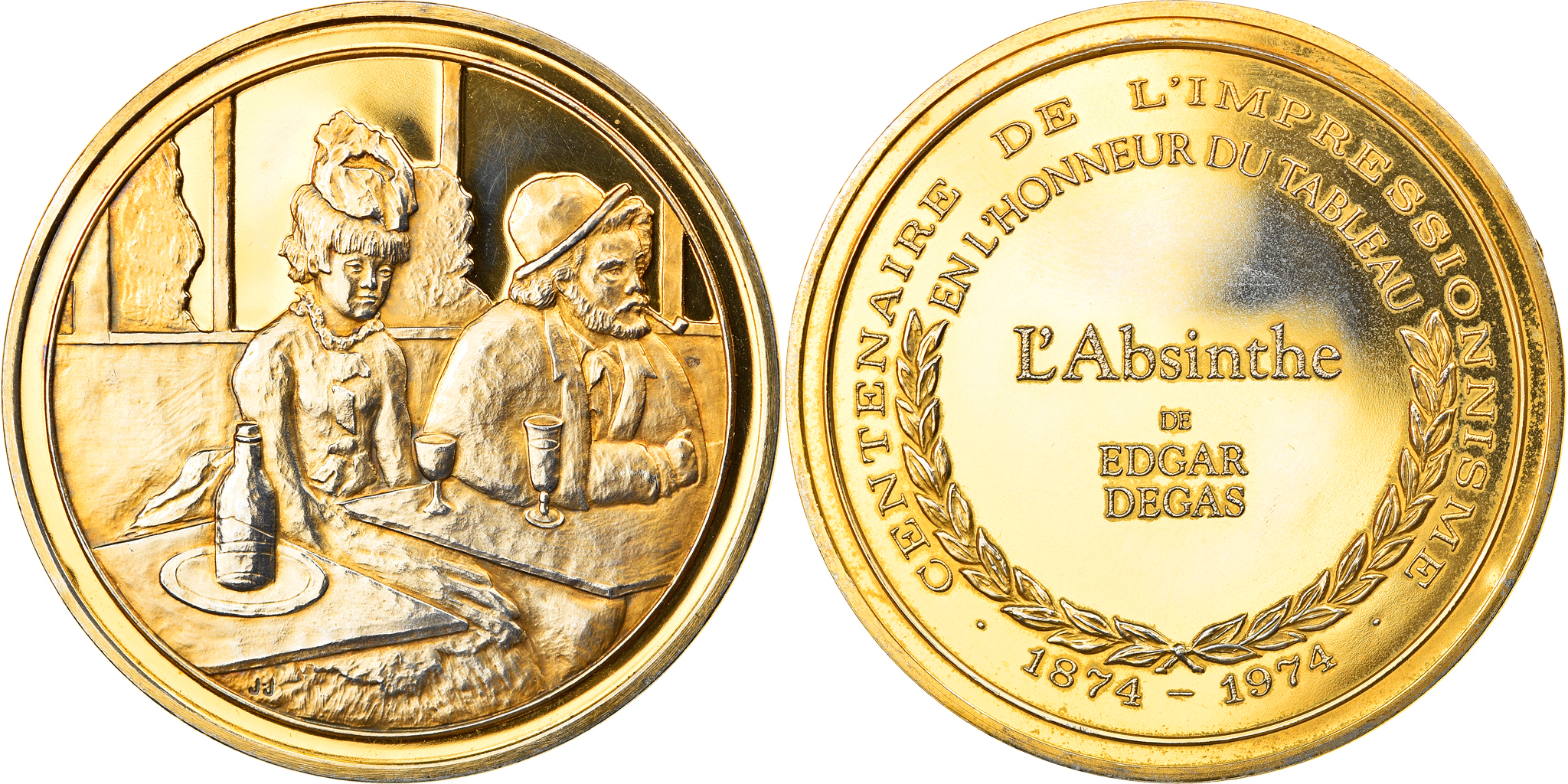 France, Medal, Arts & Culture, L'Absinthe de Edgar Degas, , Vermeil