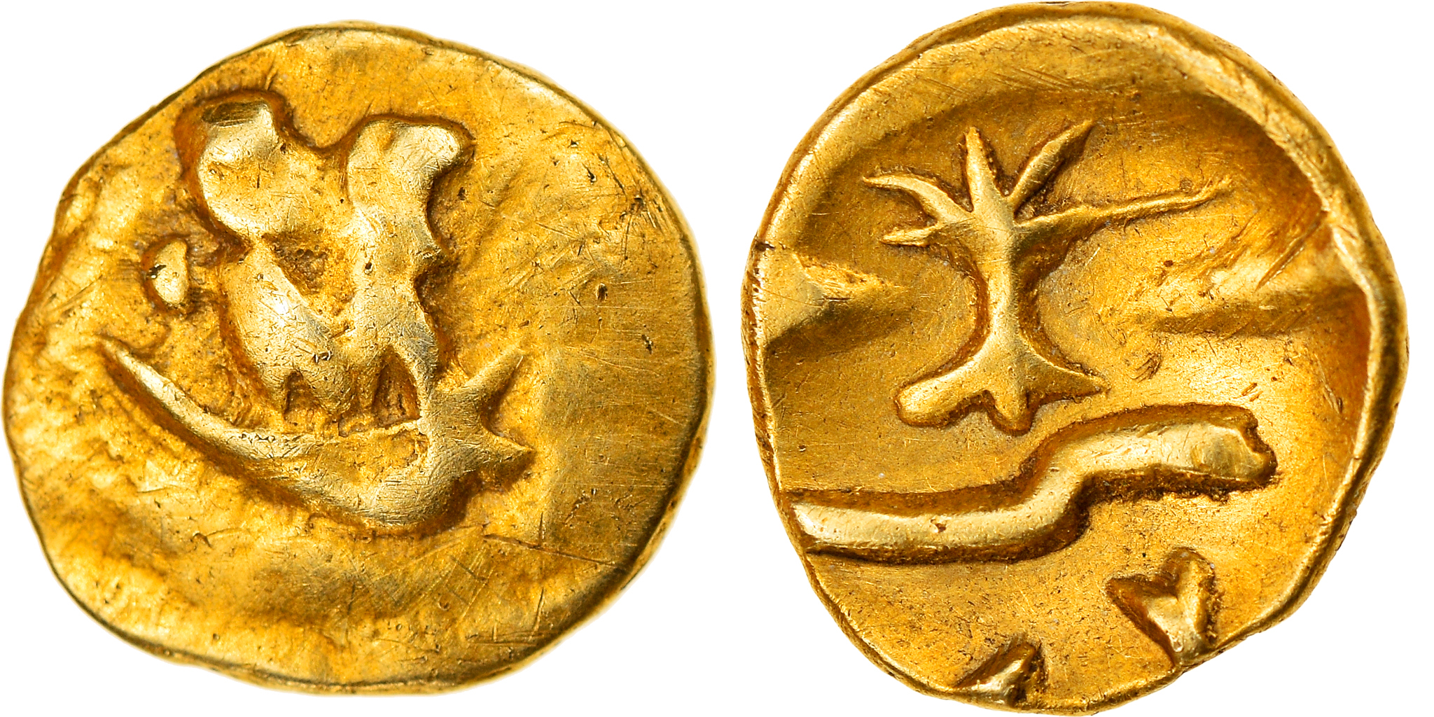 Coin, Morini, 1/4 Stater, Ist century BC, , Gold, Delestrée:249