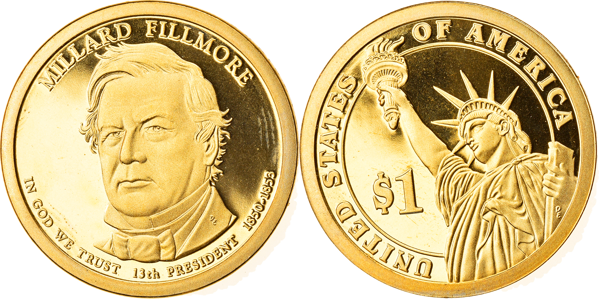 Coin, United States, Millard Fillmore, Dollar, 2010, U.S. Mint, San