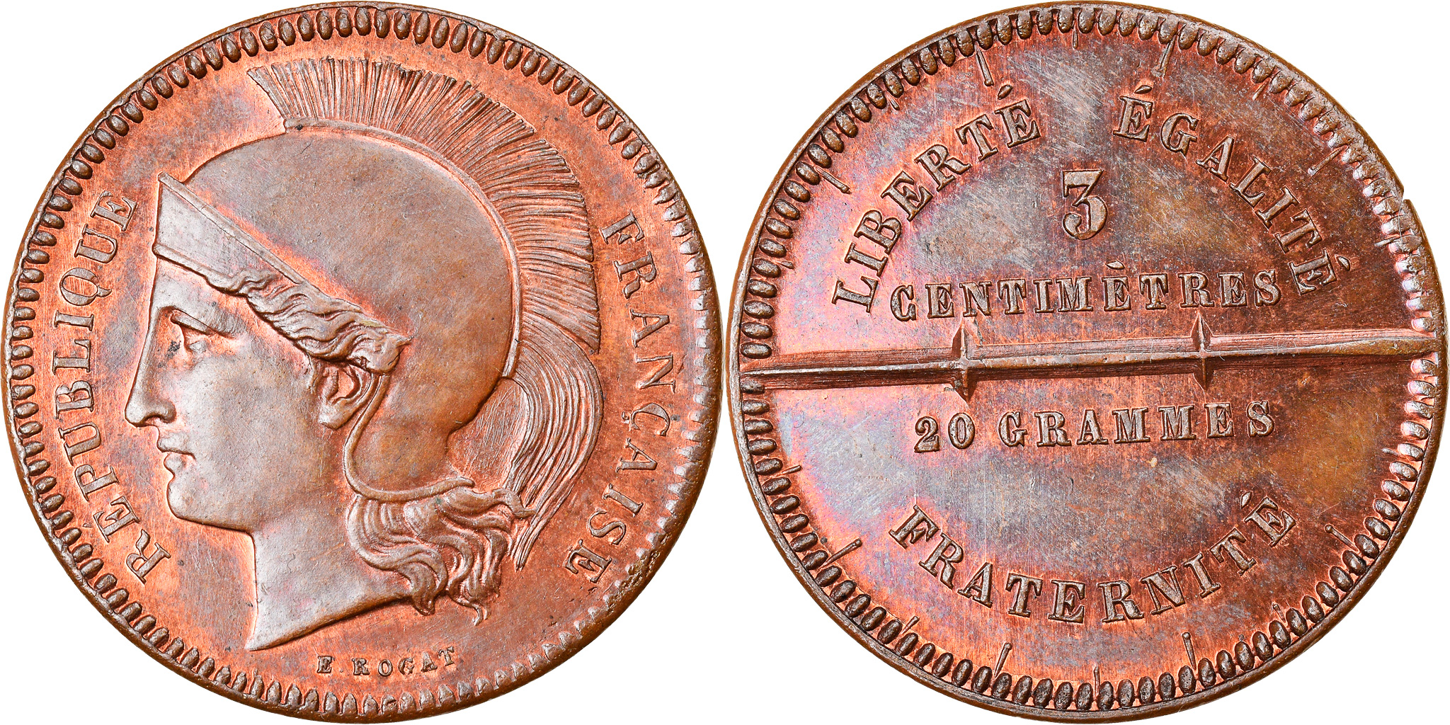 Coin, France, Essai Concours de Rogat, 10 Centimes, 1848, Paris