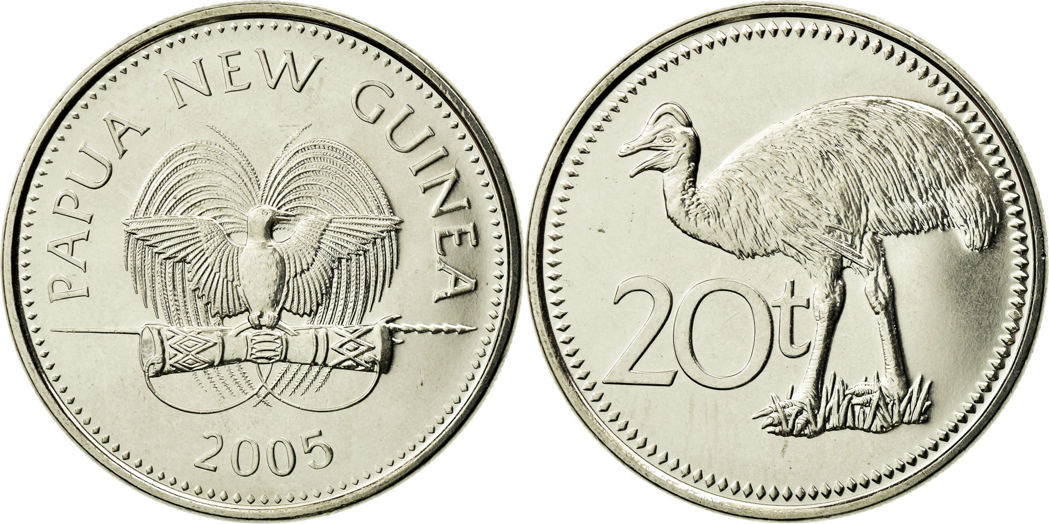 Coin, Papua New Guinea, 20 Toea, 2005, , Nickel plated steel, KM:5a