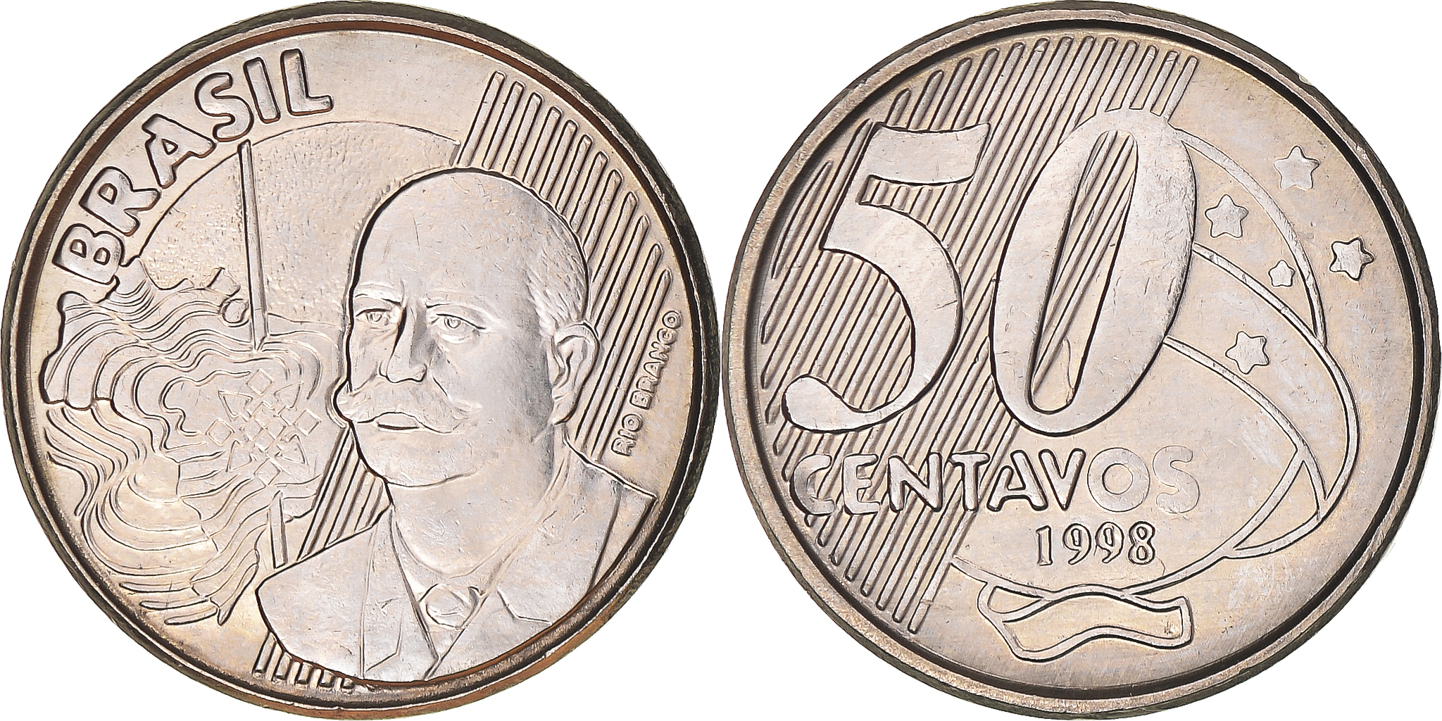 Coin, Brazil, 50 Centavos, 1998, , Copper-nickel, KM:651 | South
