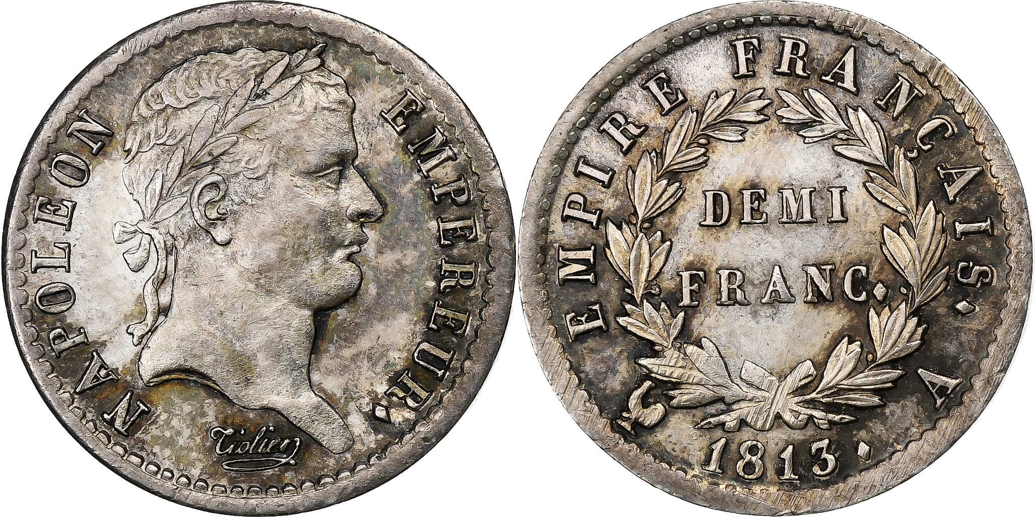 希少★未開栓☆La Couronne de Napoleon FRANCE - TIME OF NAPOLEON 49mm SILVER medal 1802 A.D.