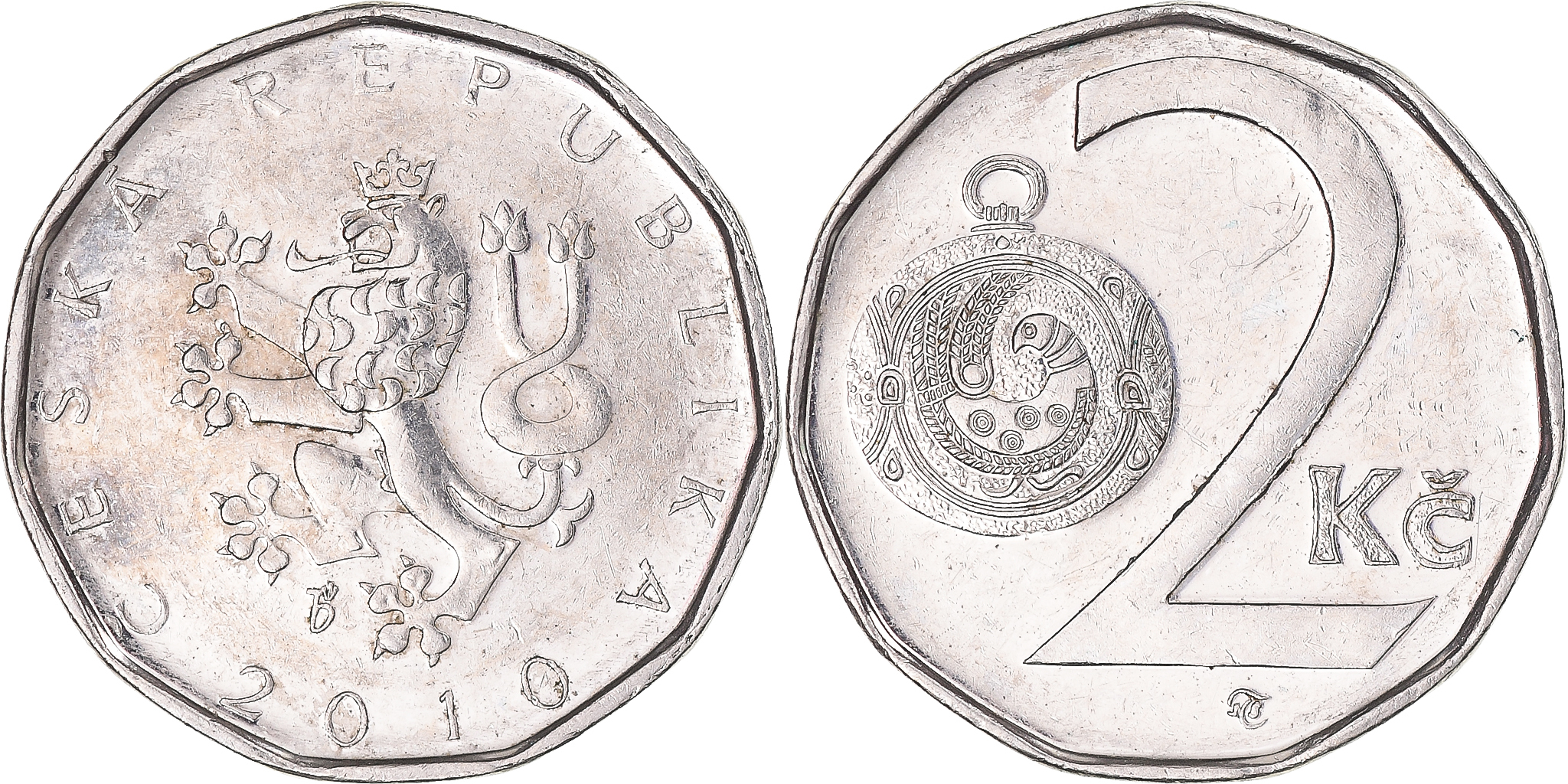 Coin Czech Republic 2 Koruny 2010 European Coins