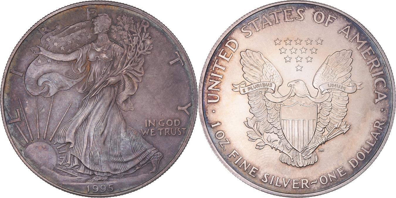 Coin, United States, Silver Eagle, 1 Oz, Dollar, 1995