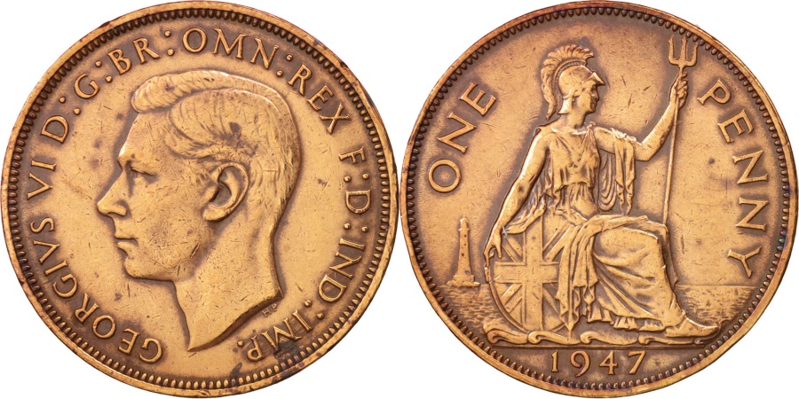 World Coins - Great Britain, George VI, Penny, 1947, , Bronze, KM:845