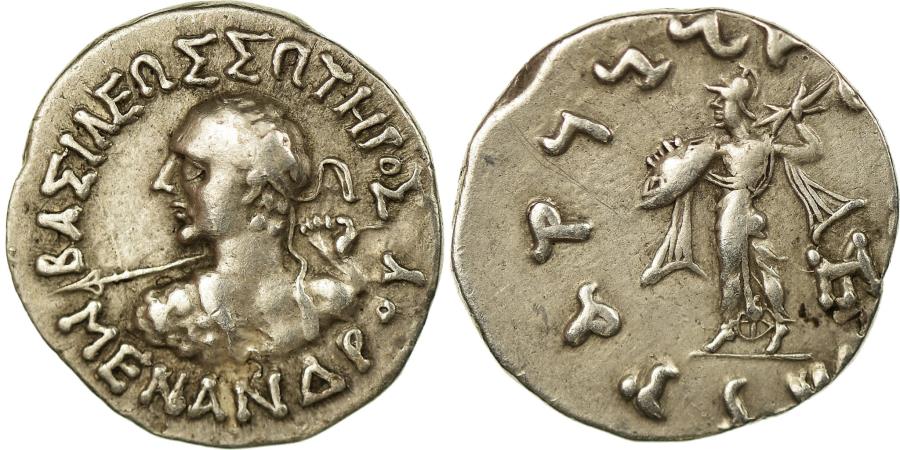 Ancient Coins - Coin, Baktrian Kingdom, Menander, Drachm, 155-130 BC, , Silver