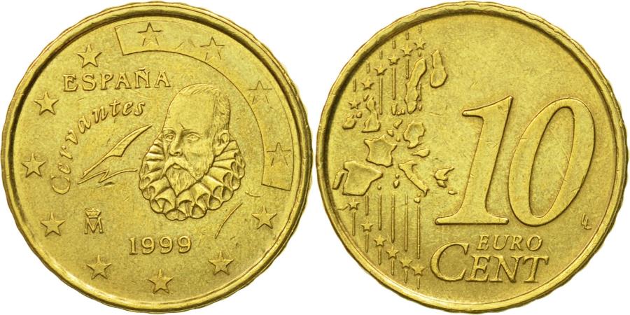 Spain 10 Euro Cent 1999 Brass Km1043 European Coins