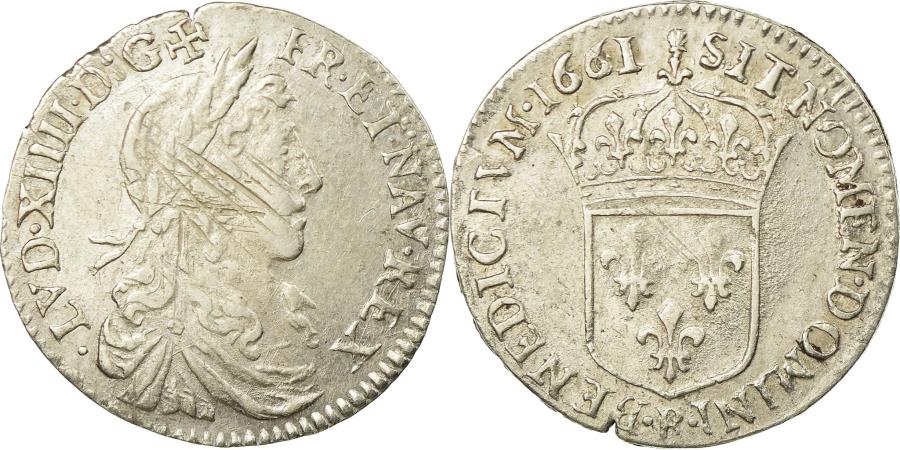 World Coins - Coin, France, Louis XIV, 1/12 Écu au buste juvénile, 1/12 ECU, 10 Sols, 1661