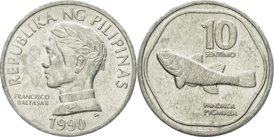 Coin Philippines 10 Sentimos 1990 Aluminum KM 240.2 Asian