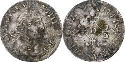 World Coins - France, Louis XIV, 4 Sols des Traitants, 1677, Lyon, Silver,