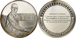 World Coins - France, Medal, Les Présidents de la République, Vincent Auriol, Silver,