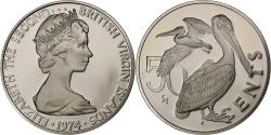 World Coins - British Virgin Islands, Elizabeth II, 50 Cents, 1974, Franklin Mint, Proof