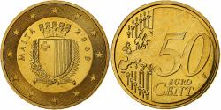 World Coins - Malta, 50 Euro Cent, 2008, Paris, Brass, , KM:130