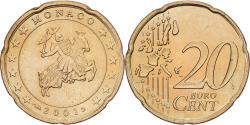World Coins - Monaco, Rainier III, 20 Euro Cent, 2001, Paris, Brass, , Gadoury:MC176