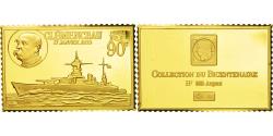 World Coins - France, Medal, Timbre, Bicentenaire, Porte-Avion Clémenceau, , Vermeil
