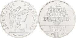 World Coins - France, 100 Francs, Droits de l'Homme, 1989, MDP, Pattern, Silver,