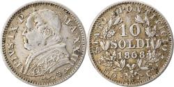 World Coins - Coin, ITALIAN STATES, PAPAL STATES, Pius IX, 10 Soldi, 50 Centesimi, 1868, Roma