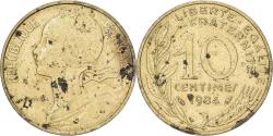 World Coins - France, 10 Centimes, Marianne, 1984, Paris, Aluminum-Bronze,