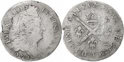 World Coins - France, Louis XIV, 10 Sols aux insignes, 1705, Paris, Silver,