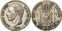 World Coins - Coin, Spain, Alfonso XII, 50 Centimos, 1880, Madrid, , Silver, KM:685