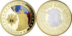 Us Coins - France, Medal, Les piliers de la République, Marianne, , Copper Gilt