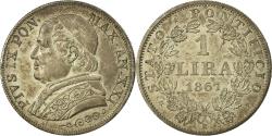 World Coins - Coin, ITALIAN STATES, PAPAL STATES, Pius IX, Lira, 1867, Roma,