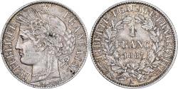 World Coins - France, 1 Franc, Cérès, 1887, Paris, Silver, , Gadoury:465a