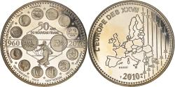 World Coins - France, Medal, L'Europe des XXVII, 50 ans du nouveau Franc, Politics, 2010