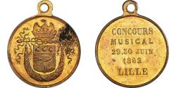World Coins - France, Medal, Concours Musical, Ville de Lille, Musique, 1862, , Brass