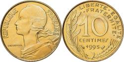 World Coins - France, 10 Centimes, Marianne, 1995, MDP, Série BU, Aluminum-Bronze,