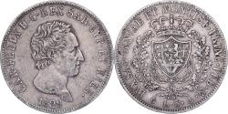 World Coins - Kingdom of Sardinia, Carlo Felice, 5 Lire, 1829, Genoa, Silver,