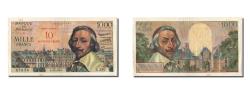 World Coins - Banknote, France, 10 Nouveaux Francs on 1000 Francs, 1955-1959 Overprinted with