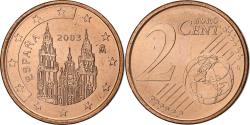 World Coins - Spain, 2 Euro Cent, 2003, Madrid, Copper Plated Steel,
