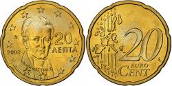 World Coins - Greece, 20 Euro Cent, 2002, Athens, , Brass, KM:185