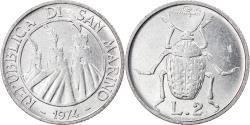 World Coins - Coin, San Marino, 2 Lire, 1974, , Aluminum, KM:31