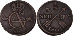 World Coins - Coin, Sweden, Gustaf IV Adolf, 1/4 Skilling, 1803, , Copper, KM:564
