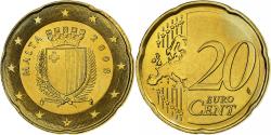 World Coins - Malta, 20 Euro Cent, BU, 2008, Monnaie de Paris, Nordic gold,