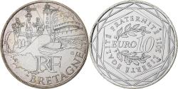 World Coins - France, 10 Euro, Euros des régions, Bretagne, 2011, Pessac, Silver,